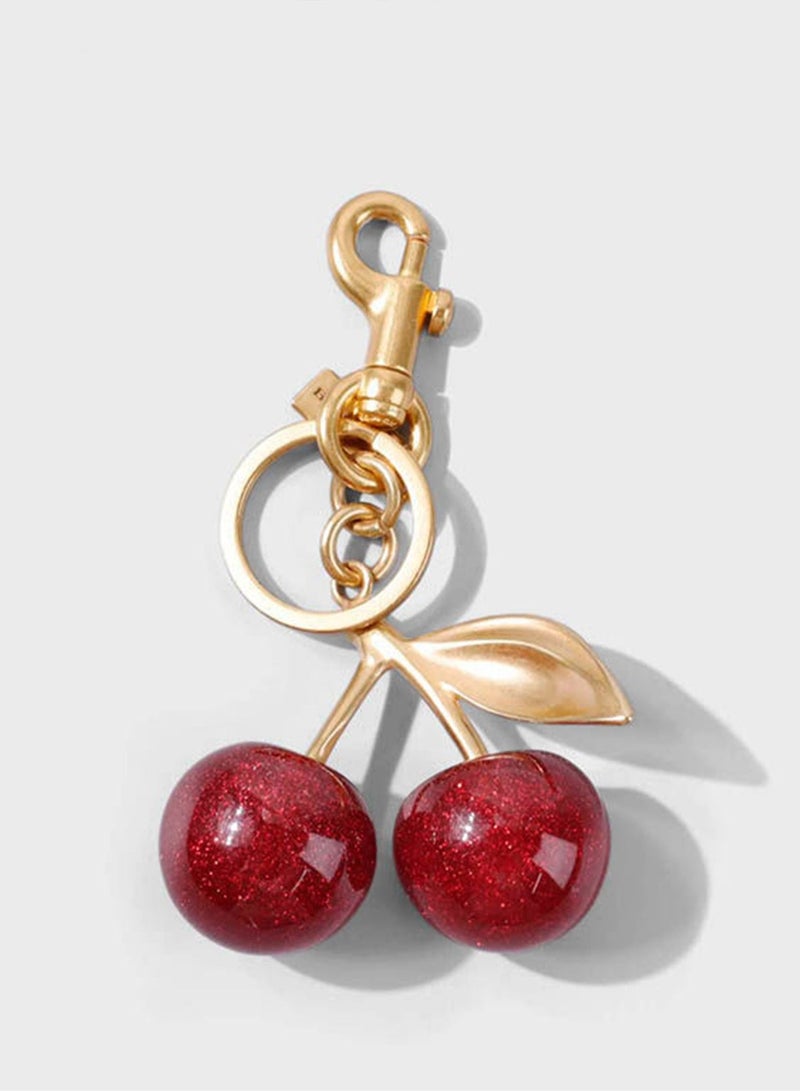 BLLE ROWN Cherry Bag Charm Purse Keychain - Red Cherry Accessories for Women's Bags - Image 4