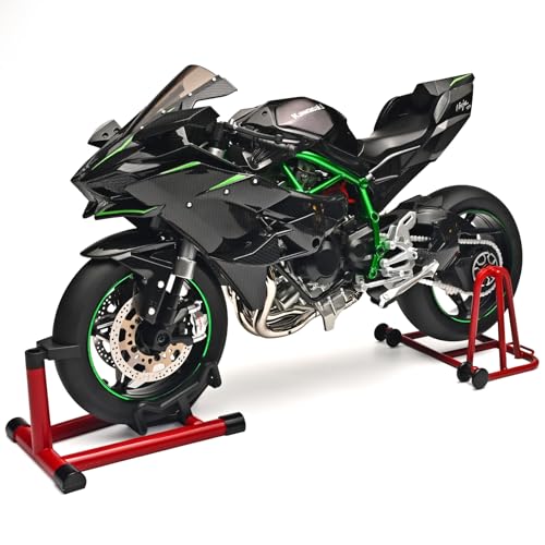 RZAPE Die Cast Motorcycle 16 Scale for Kawasaki H2R Motorcycle Alloy Racing Motorcycles Model Power Kawasaki Ninja H2R Toy Motorcycles Collection H2R Kawasaki Model MotorcyclesCarbon Fiber Black - Image 1