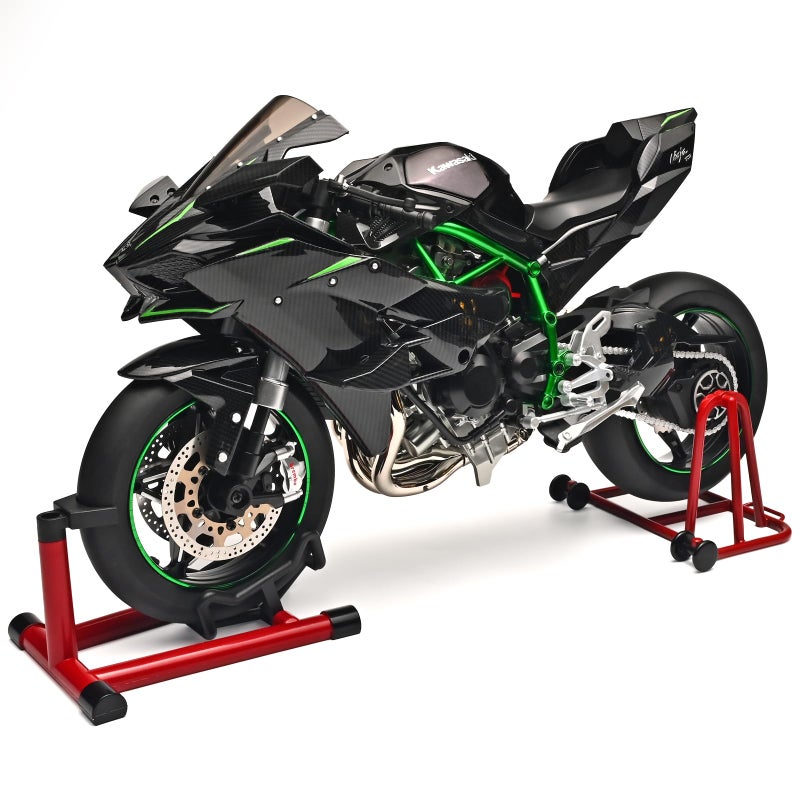 RZAPE Die Cast Motorcycle 16 Scale for Kawasaki H2R Motorcycle Alloy Racing Motorcycles Model Power Kawasaki Ninja H2R Toy Motorcycles Collection H2R Kawasaki Model MotorcyclesCarbon Fiber Black - Image 3