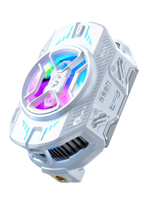 مبرد الهاتف الخليوي للألعاب Black Shark FunCooler 4 Pro، مروحة تبريد للهاتف المحمول بقدرة 27 واط مع مؤقت للنوم/إعدادات سرعة المروحة لـ 2.59-3.46 بوصة iPhone/Android Heatsink، مشعاع الهاتف المحمول RGB