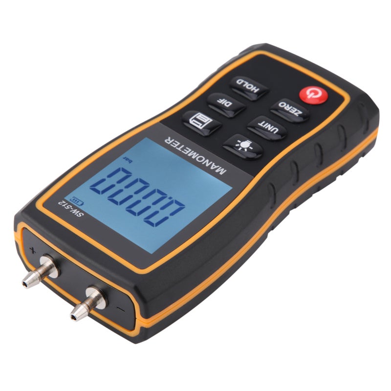 مقياس الضغط التفاضلي SW-512B ±39.99 كيلو باسكال قياس الضغط الإيجابي والسلبي لفنيي التدفئة والتهوية وتكييف الهواء - مقياس ضغط رقمي محمول لصيانة أنظمة ضغط الغاز في الغرف النظيفة - Image 3