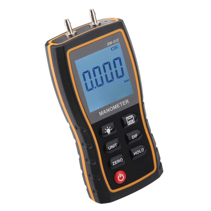 مقياس الضغط التفاضلي SW-512B ±39.99 كيلو باسكال قياس الضغط الإيجابي والسلبي لفنيي التدفئة والتهوية وتكييف الهواء - مقياس ضغط رقمي محمول لصيانة أنظمة ضغط الغاز في الغرف النظيفة - Image 2