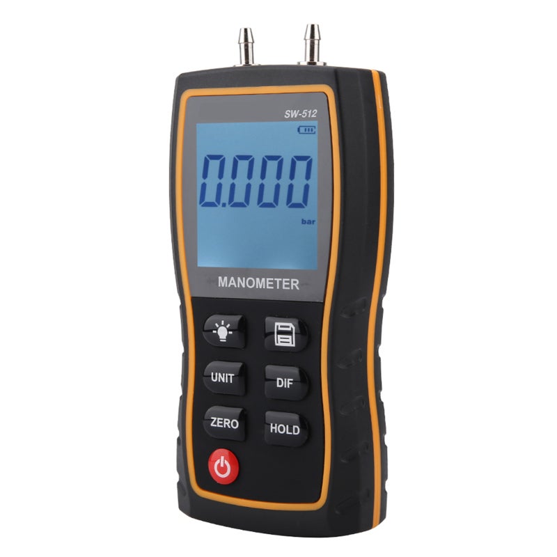 مقياس الضغط التفاضلي SW-512B ±39.99 كيلو باسكال قياس الضغط الإيجابي والسلبي لفنيي التدفئة والتهوية وتكييف الهواء - مقياس ضغط رقمي محمول لصيانة أنظمة ضغط الغاز في الغرف النظيفة - Image 5