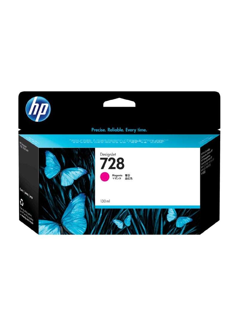 HP 728 130-ml Magenta DesignJet Ink Cartridge Magenta