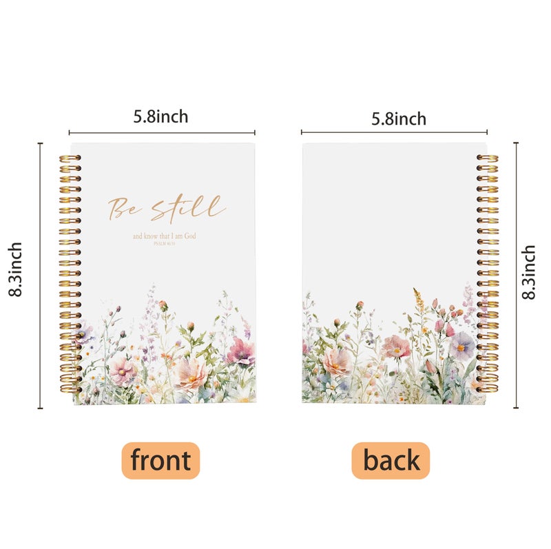 Ecezatik PSALM 46 Be Still and Know That I am God Christian Notebook Journal - Christian Gifts for Women, Bible Journal Notebooks for Note Taking, Bible Journaling Notebook, Spiral Notebook 5.5x8.3 - Image 5