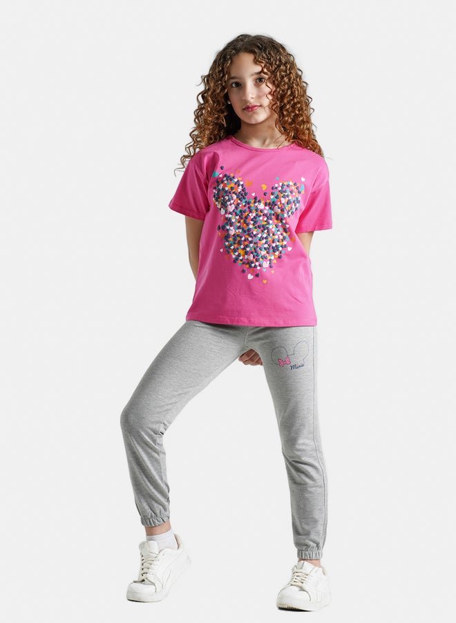 Remint Girls Heart Mouse Pyjama Fuchsia - Image 2