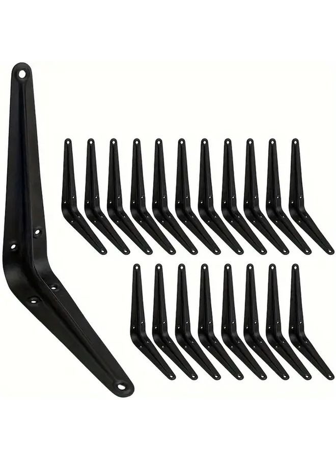 20pcs 6 Inch Black Iron L Shaped Shelf Brackets Easy Installation For DIY Floating Shelves - Image 1