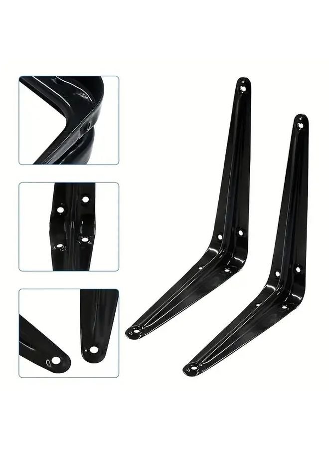 20pcs 6 Inch Black Iron L Shaped Shelf Brackets Easy Installation For DIY Floating Shelves - Image 4