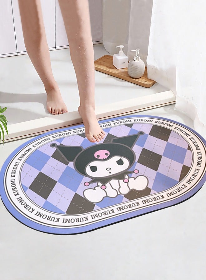 سجادة أرضية ناعمة فائقة الامتصاص مقاومة للانزلاق لغرفة الاستحمام ، سجادة حمام من الألياف الدقيقة من الطين المشطورة ، قوية سريعة الجفاف ، سهلة التنظيف 40 * 60 سم - Image 2