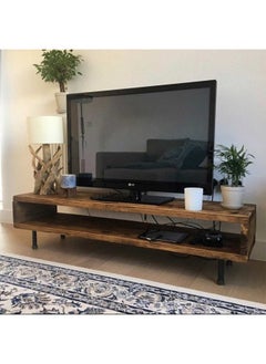 هومزمارت طاولة تلفاز ام دي اف و خشب سويدي بني - 120×60×45 سم  - Image 1
