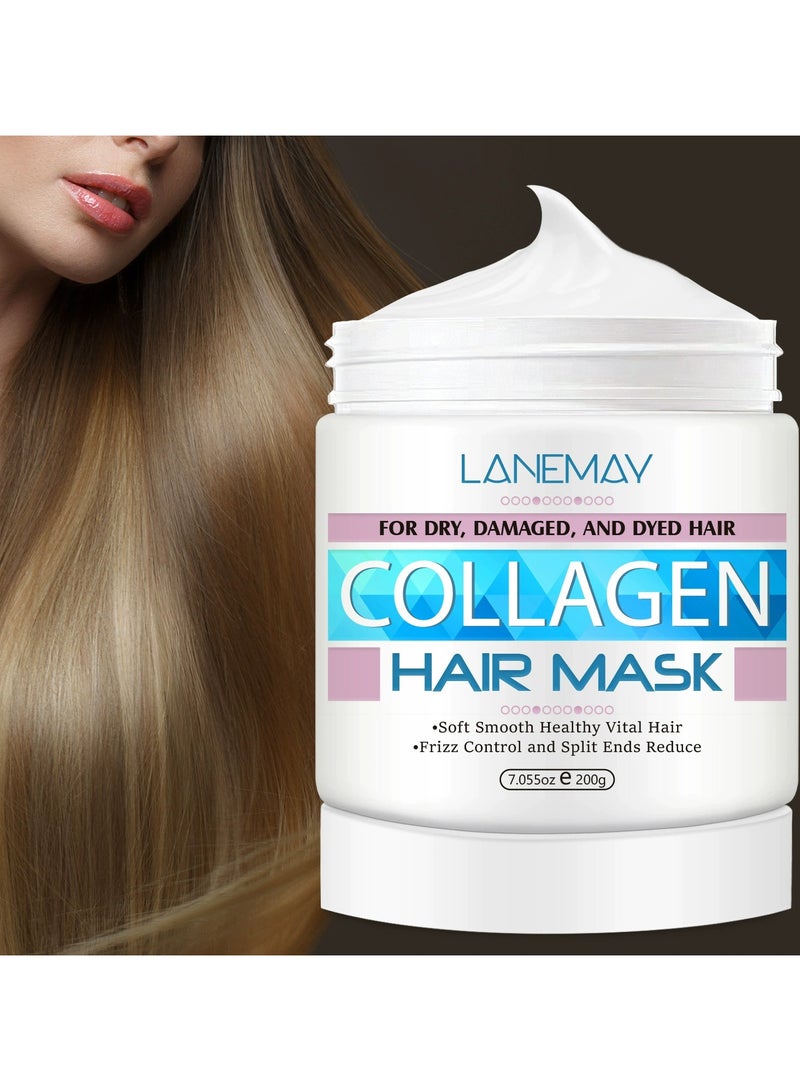 LANEMAY قناع الشعر – علاج مغذي عميق، لتنعيم الشعر الجاف المجعد وكريم إصلاح ناعم - Image 1