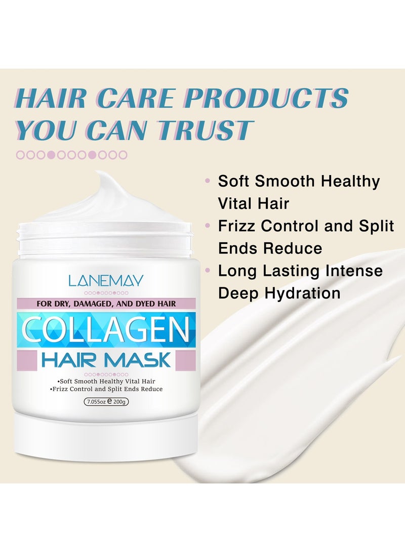 LANEMAY قناع الشعر – علاج مغذي عميق، لتنعيم الشعر الجاف المجعد وكريم إصلاح ناعم - Image 2