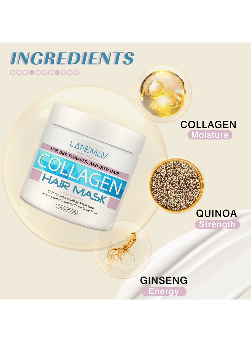 LANEMAY قناع الشعر – علاج مغذي عميق، لتنعيم الشعر الجاف المجعد وكريم إصلاح ناعم - Image 3