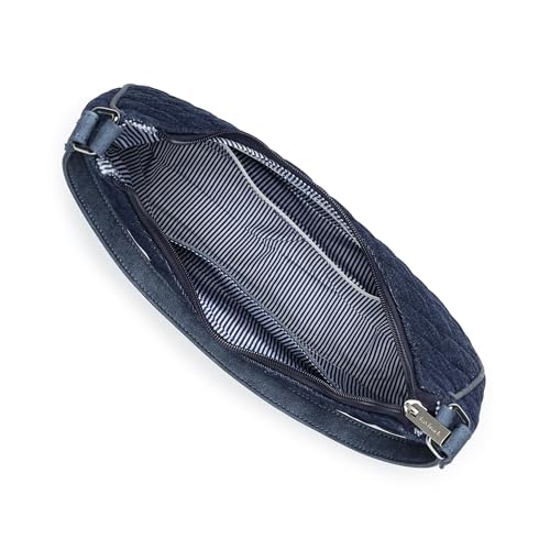 Fastrack Denim Flux Shoulder Bag | Quilted Design | Strong Single Handle | Main Compartment with Dual Internal Pockets (1 Zippered) | Silver Hardware Finish | Natural Indigo Denim | 6-Month Warranty - Image 3