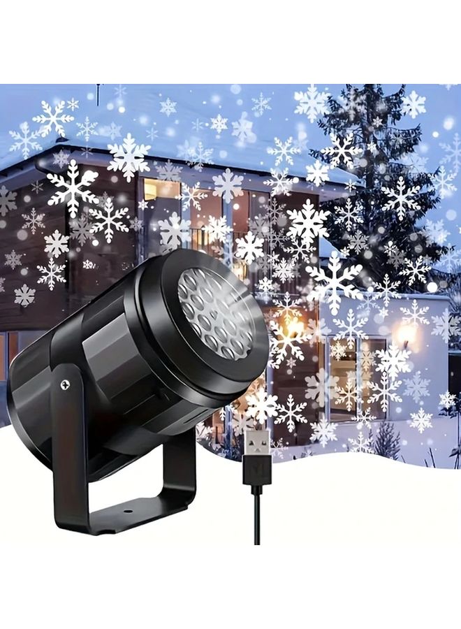 1pc Snowflake Style LED Halloween Christmas Projector Light Dynamic Patterns Indoor Outdoor - Image 1