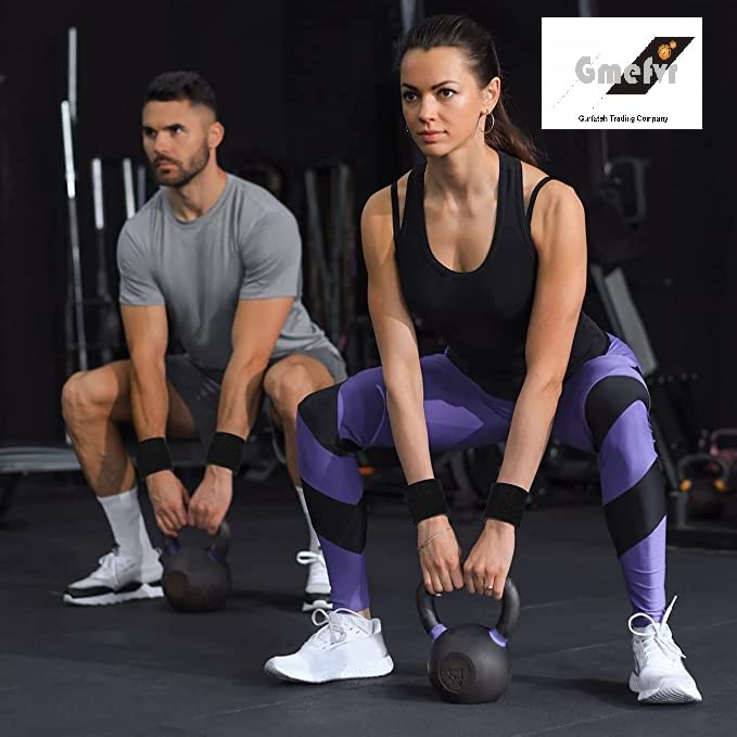 Gmefvr Sports Sweatband Headband & Wristband | Stretch, Soft, Sweat-Absorbing Cotton Blend | Gym, Running, Tennis, Basketball, Yoga | Unisex, Non-Slip, Washable (Headband + Wristband Black) - Image 4