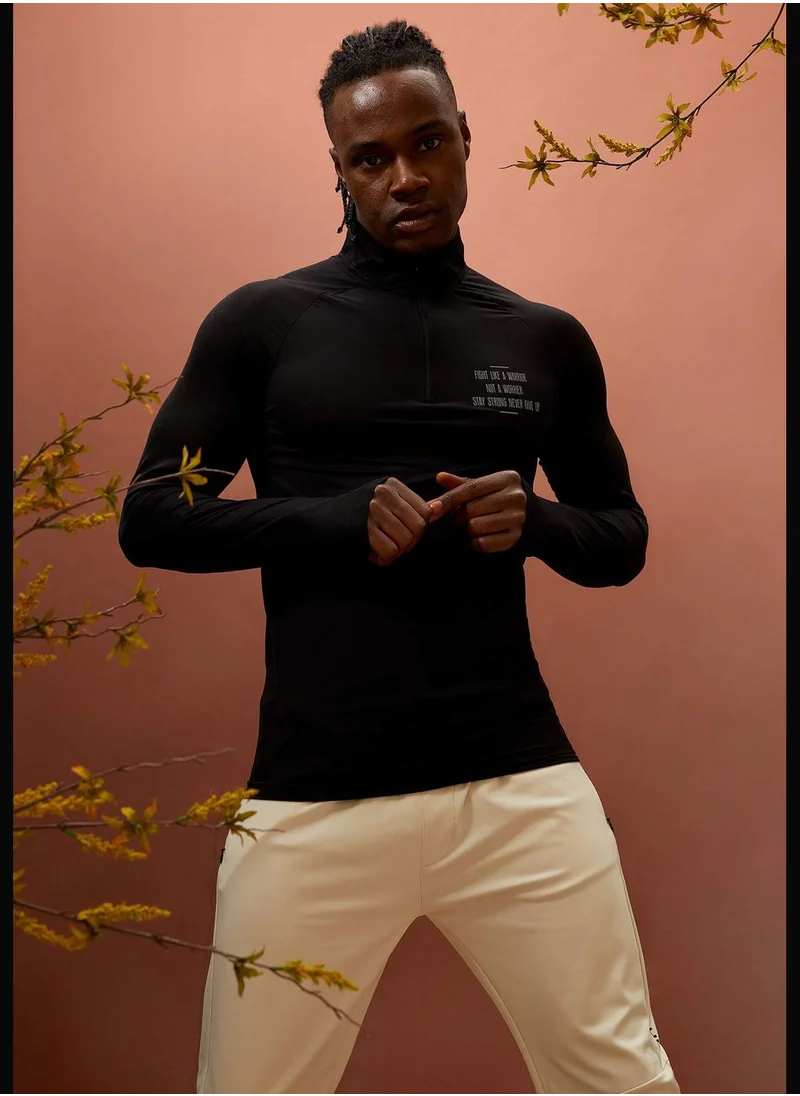 DeFacto Slim Fit Long Sleeve Half Zippered Sweatshirt