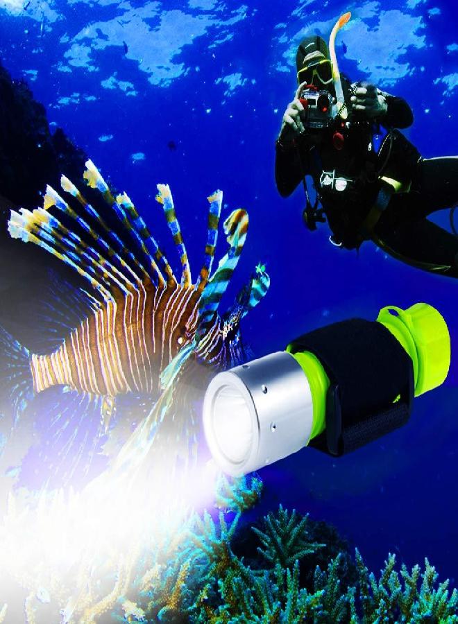 BlueFire Professional 1100 Lumen Diving Flashlight Bright Submarine Light Scuba Safety Lights Waterproof Underwater Torch for Outdoor Under Water Sports (Green (1-Pack)) - Image 1