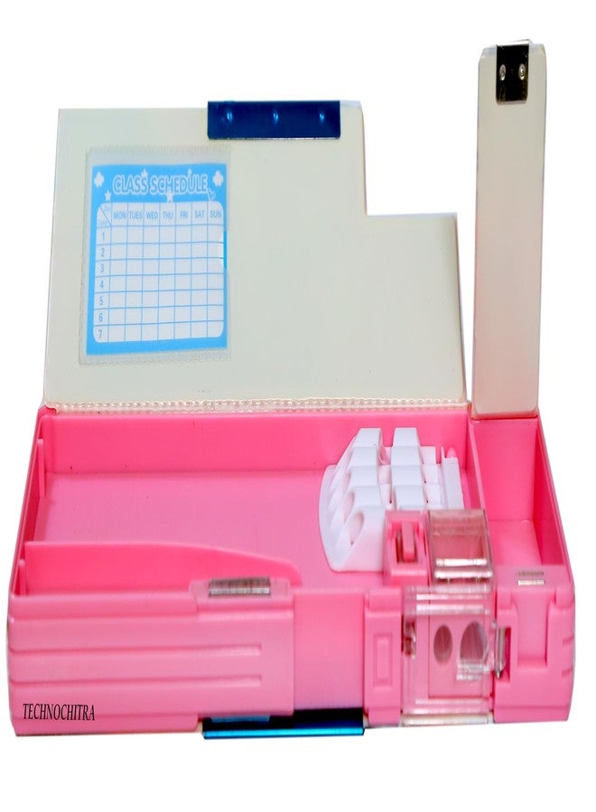 TECHNOCHITRA® Icing Angel Printed Dual Sided Magnetic Pencil Box with Sharpener for Girls (Pink) - Image 4