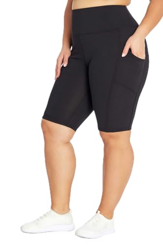 Marika Plus Size Olivia Tummy Control Pocket Bermuda Short, Black, 2X - Image 1