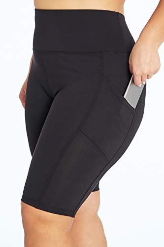 Marika Plus Size Olivia Tummy Control Pocket Bermuda Short, Black, 2X - Image 3