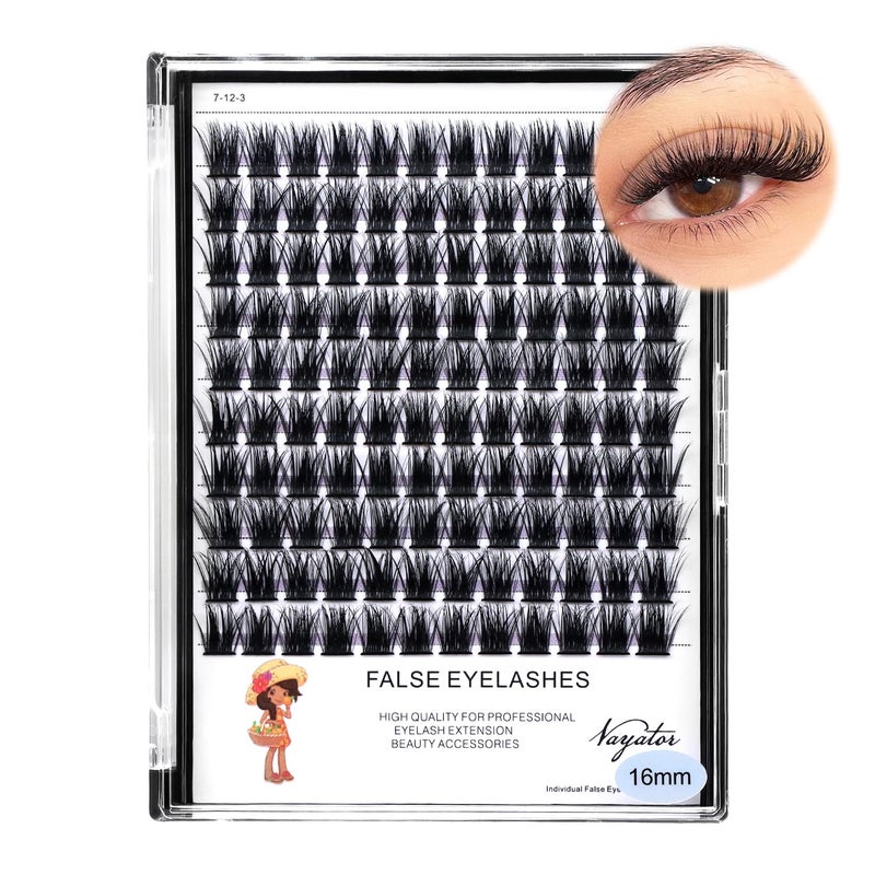VAYATOR Wide Cluster D Curl Professional Makeup Individual Cluster Eyelashes Grafting Fake False Eyelashes Eyelash Extension Individual Eyelash 14mm