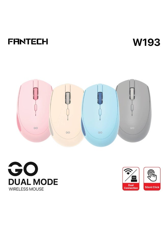 FANTECH W193 GO Dual Mode Wireless Mouse – Silent Click, 2.4GHz & Bluetooth, Ergonomic Design, 1600 DPI  - Image 2