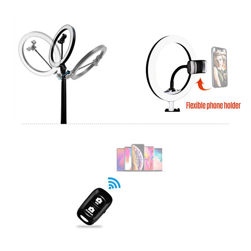 Loquat 26cm Folding Fill-in LED Ring Light Black/White - Image 4