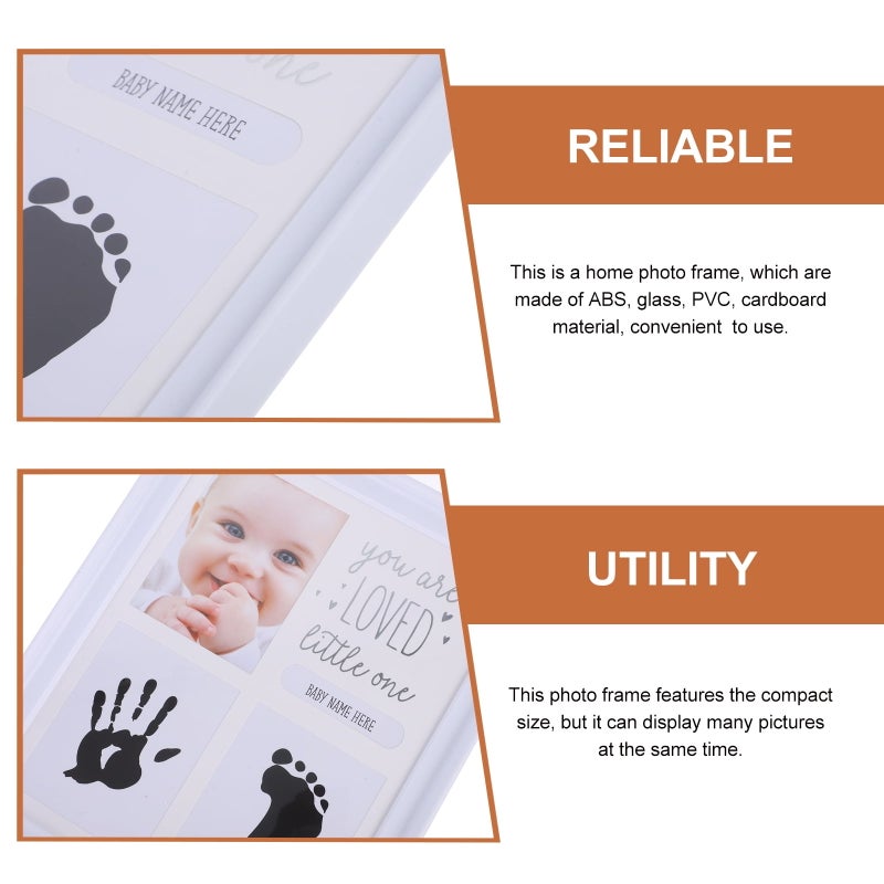 Newborn Baby Hand and Footprint Commemorative Photo Frame Baby Growth Milestone Photo Display Frame - Image 3
