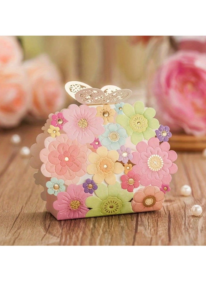 Generic Elegant Floral Butterfly Gift Boxes – Set of 10 Premium Decorative Favor Boxes for Weddings, Birthdays, Baby Showers, and Special Occasions - Image 1