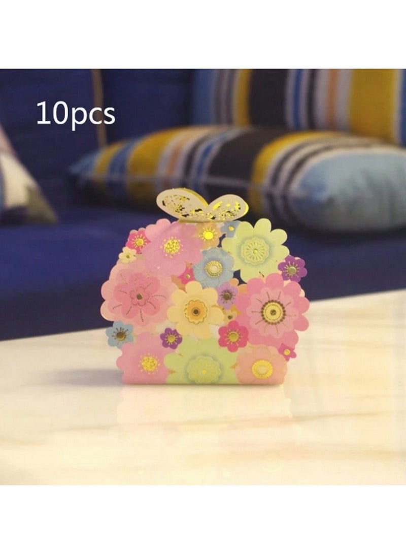 Generic Elegant Floral Butterfly Gift Boxes – Set of 10 Premium Decorative Favor Boxes for Weddings, Birthdays, Baby Showers, and Special Occasions - Image 2