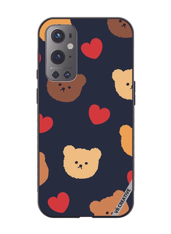 VR CREATIVE Protective Case Cover For OnePlus 9 Pro Teddy Face Design Multicolour - Image 1