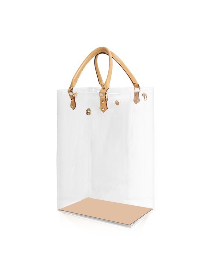 KTNGY Clear PVC DIY Tote Bag Handbag Making Kit Handmade Gift Bag Craft Accessory Tool Set Birthday Holiday Gift Bag, Clear-c, 9.84*4.33*14.2inch - Image 1