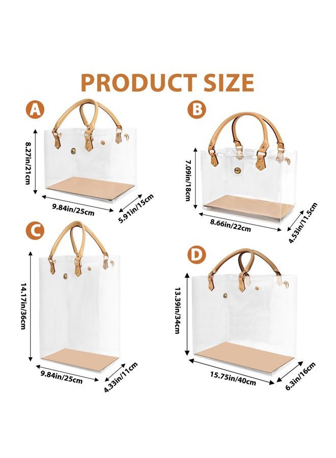 KTNGY Clear PVC DIY Tote Bag Handbag Making Kit Handmade Gift Bag Craft Accessory Tool Set Birthday Holiday Gift Bag, Clear-c, 9.84*4.33*14.2inch - Image 3