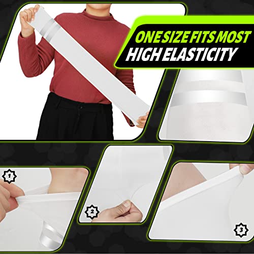 Geyoga 4 Pairs UV Protection Sun Arm Sleeves for Men Women Reflective Cooling Compression Sleeves for Outdoor Sports Work(White) - Image 3