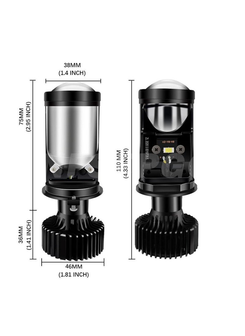 Generic - Canbus 90W Spotlight H4 Laser Lamp H4 LED Mini Projector Lens Automotive LED Headlight Bulb 20000LM High Beam Low Beam Headlamp - Image 1