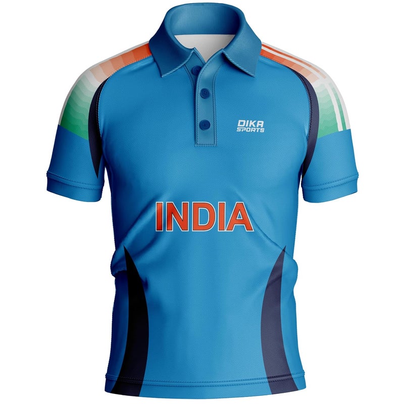 Dika Sports قميص ODI الجديد 2025 للرجال والأولاد فريق الهند للكريكيت | من 2 سنوات إلى 5XL حجم - Image 2