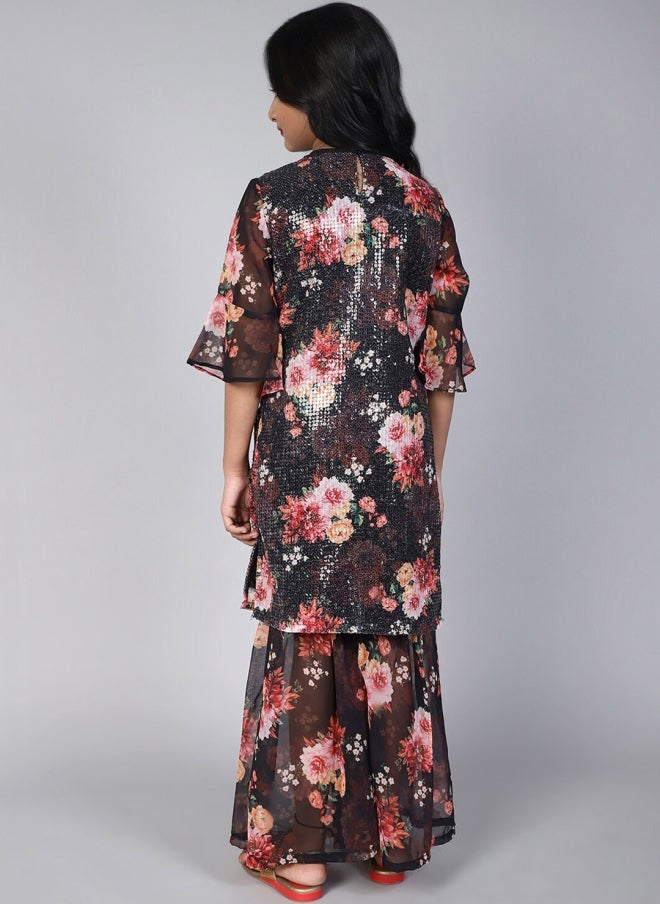 AKS Floral Embroidered Kurta Set for Girls - Image 5