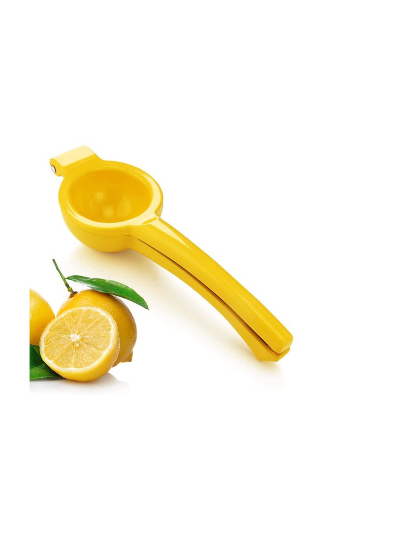 Foodservice Enameled Aluminum Lemon Squeezer Yellow Lime Juicer Citrus Press - Image 1