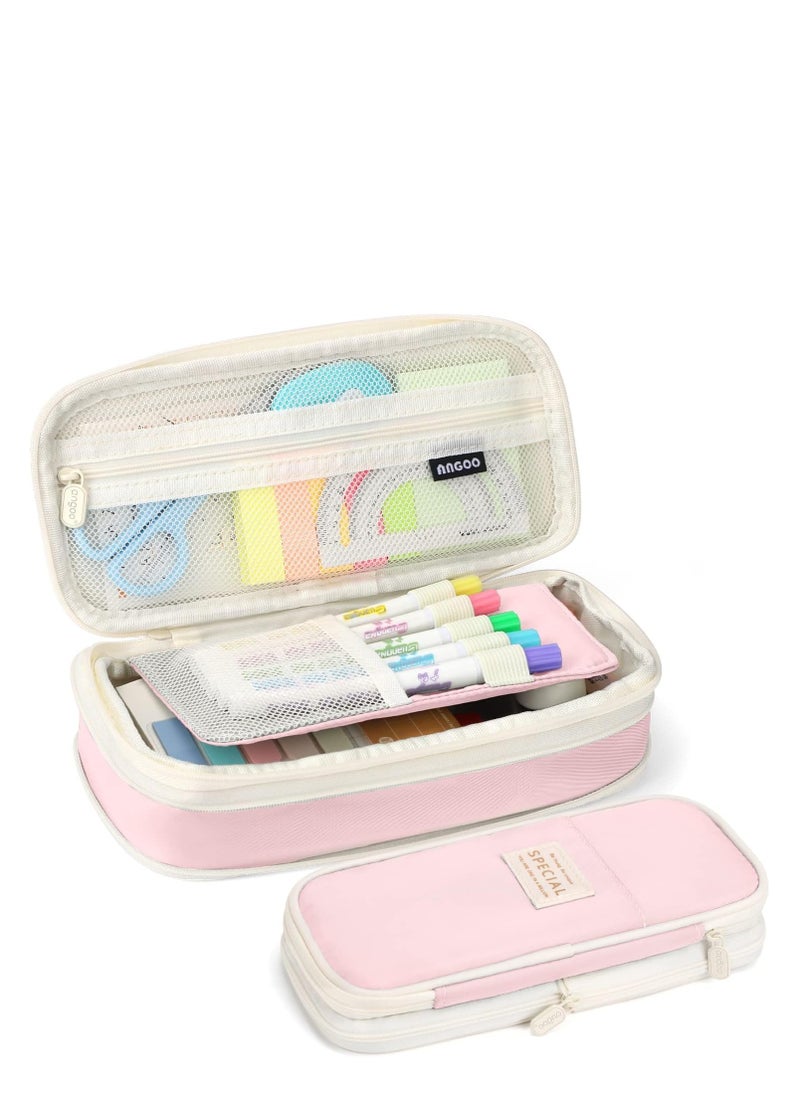 TRASSLE Big Capacity Pencil Pen Case Bag with Zipper Office College School Storage Large Capacity Bag Pouch Holder Box Organizer Colorful  - Image 2