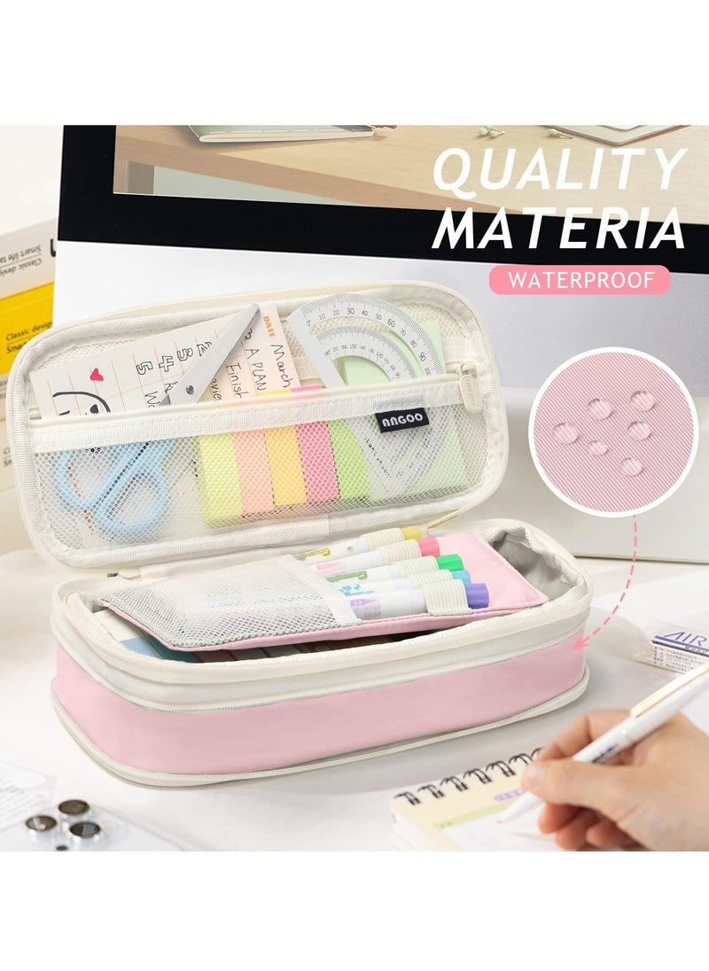TRASSLE Big Capacity Pencil Pen Case Bag with Zipper Office College School Storage Large Capacity Bag Pouch Holder Box Organizer Colorful  - Image 3