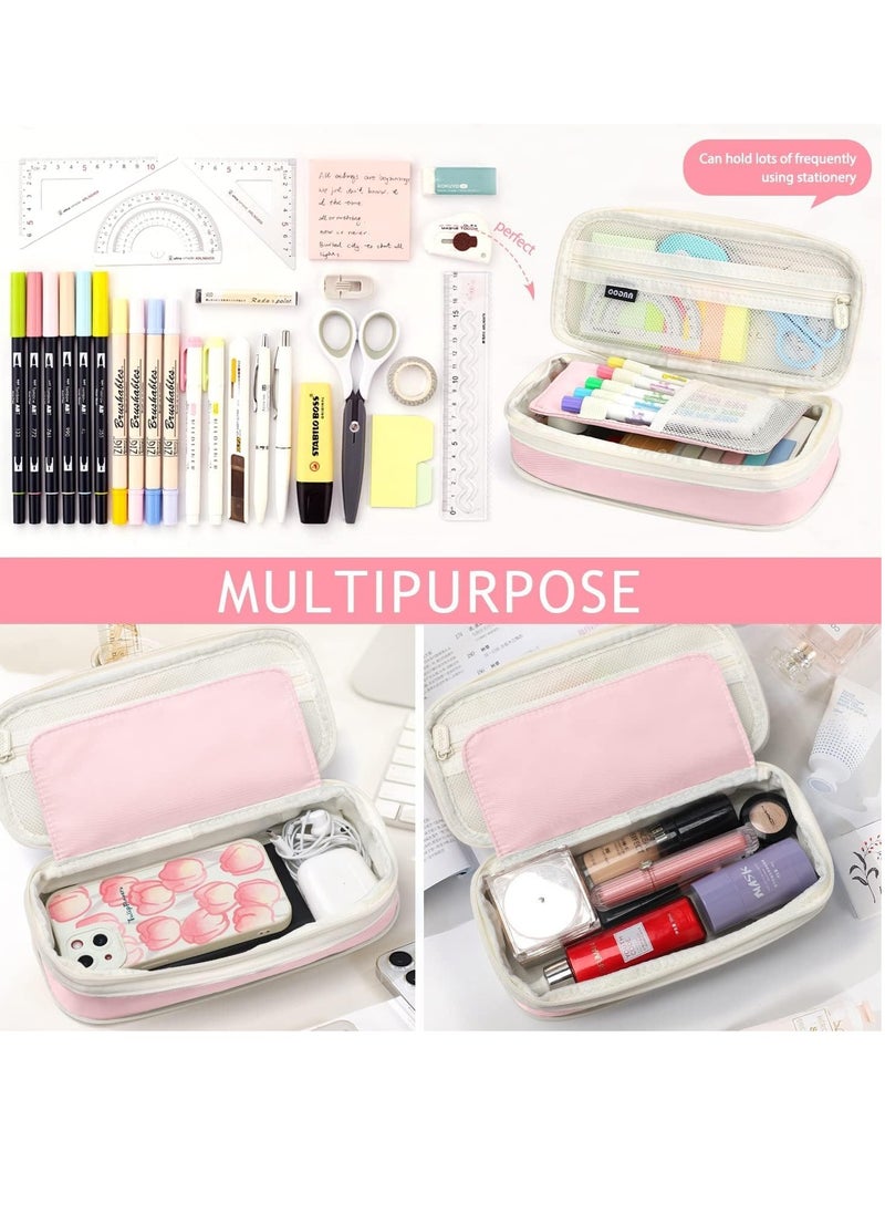 TRASSLE Big Capacity Pencil Pen Case Bag with Zipper Office College School Storage Large Capacity Bag Pouch Holder Box Organizer Colorful  - Image 5