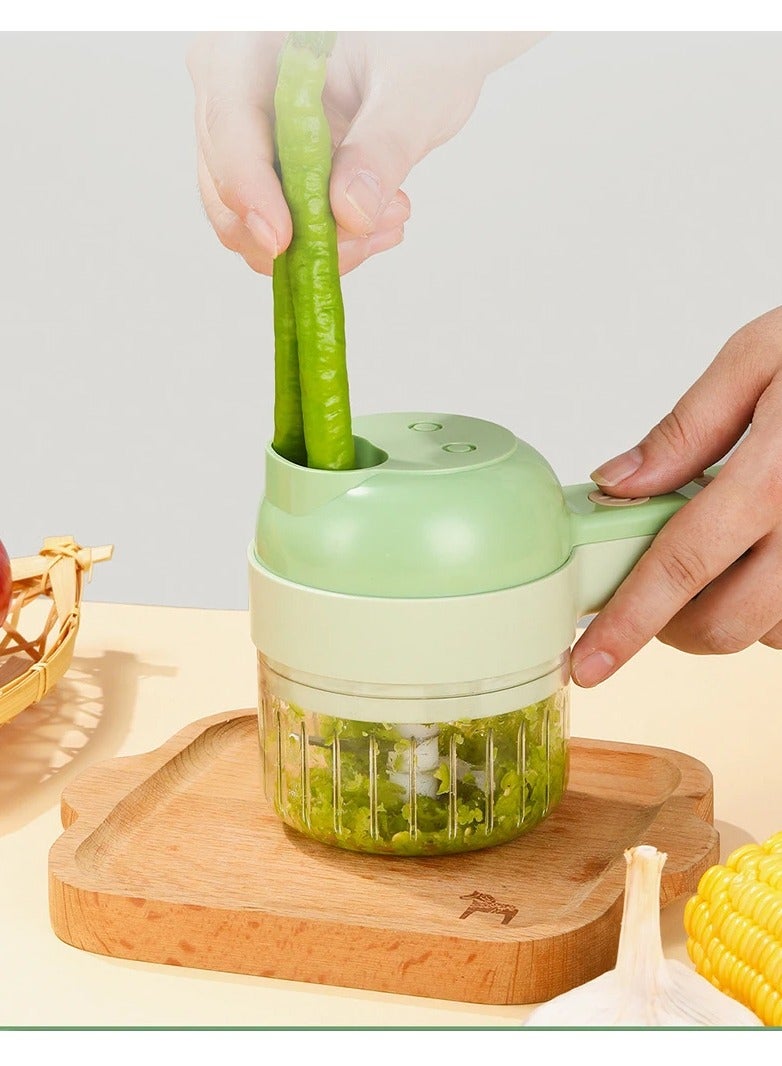 DubaiGallery 4 in 1 multifunctional usb rechargeable Handheld Electric Vegetable Cutter Set, Garlic Mud Masher Food Chopper, Portable Mini Wireless Food Processor,vegetable cutter slicer for Garlic Pepper Chili On - Image 4
