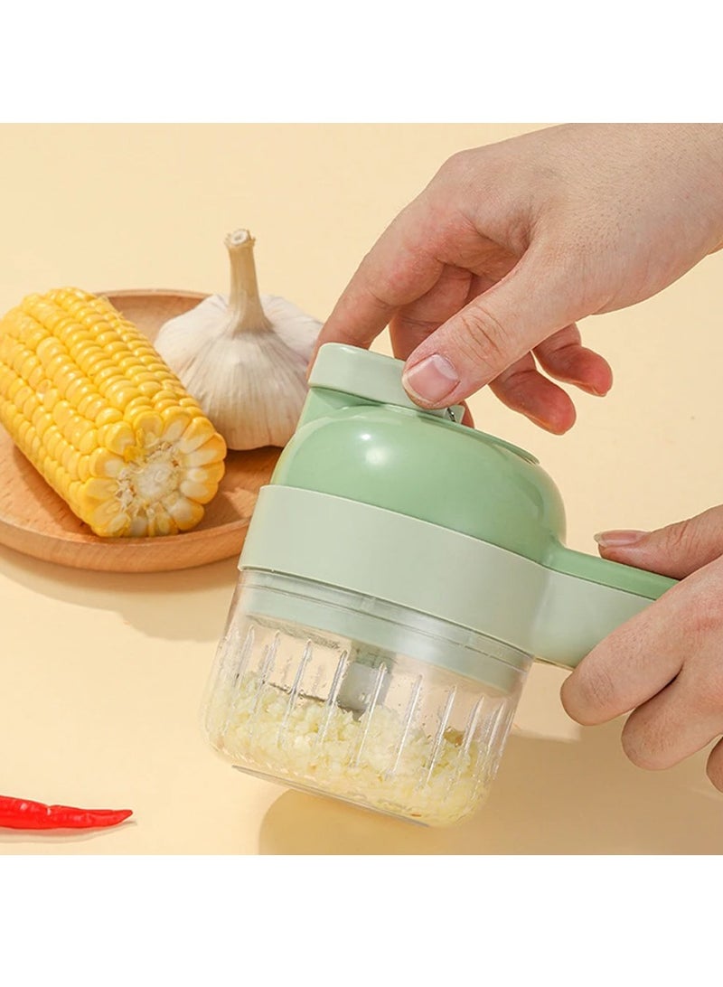 DubaiGallery 4 in 1 multifunctional usb rechargeable Handheld Electric Vegetable Cutter Set, Garlic Mud Masher Food Chopper, Portable Mini Wireless Food Processor,vegetable cutter slicer for Garlic Pepper Chili On - Image 3