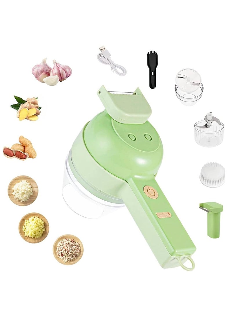 DubaiGallery 4 in 1 multifunctional usb rechargeable Handheld Electric Vegetable Cutter Set, Garlic Mud Masher Food Chopper, Portable Mini Wireless Food Processor,vegetable cutter slicer for Garlic Pepper Chili On - Image 2