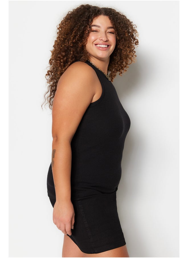 trendyol - Black Halter Neck Basic Knitted Undershirt TBBSS23CV00001 - Image 1