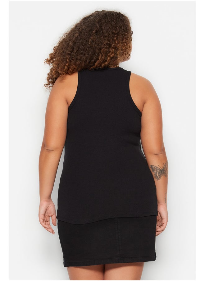 trendyol - Black Halter Neck Basic Knitted Undershirt TBBSS23CV00001 - Image 1