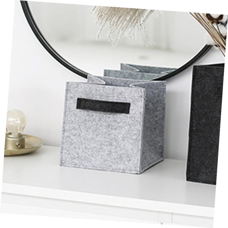 Large Foldable Felt Laundry Hamper with Handles Extra-large Capacity Dirty Clothes Organizer Basket for Home and Dorm Lightweight Collapsible Storage Bin for Clothes Grey - Image 4