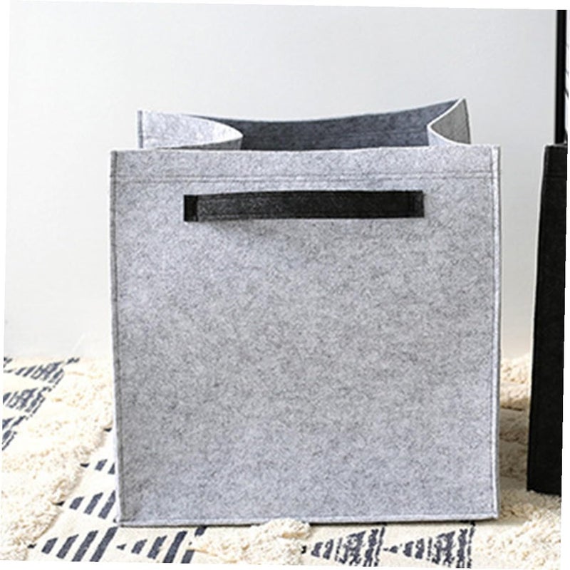 Large Foldable Felt Laundry Hamper with Handles Extra-large Capacity Dirty Clothes Organizer Basket for Home and Dorm Lightweight Collapsible Storage Bin for Clothes Grey - Image 5