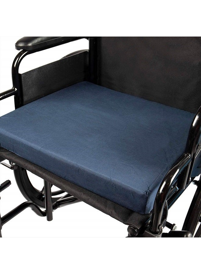 DMI Navy Polyfoam wheel chair cushion 2'x16'x18' - Image 1